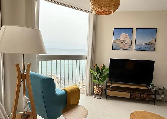 Apartment Blue Armchair With Sea View In